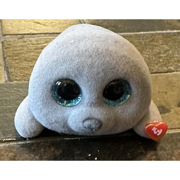 TY Beanie Boos Mini Boo NEAL THE GRAY SEAL Plastic Figure 2" - Picture 1 of 4